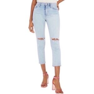 Hudson Barbara Straight Jeans 30 Distressed High Rise Ankle Jeans